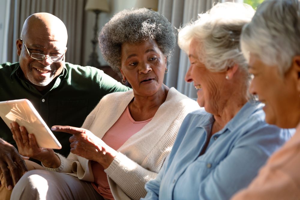 Four retirees spending time together